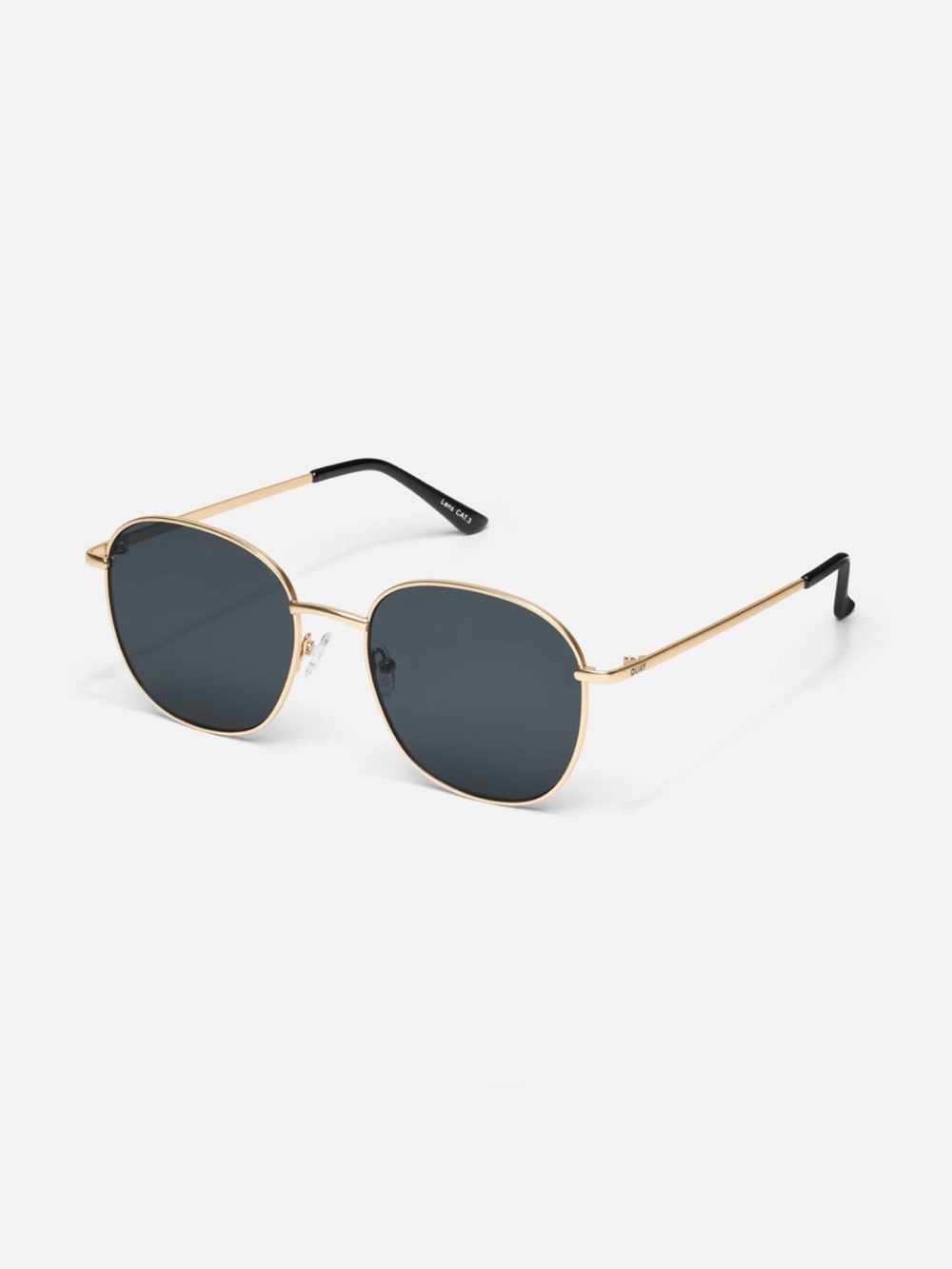 Quay jezebell sunglasses black with gold frame with glasses case